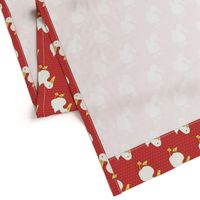 Duck Kiss on coral pale dots red