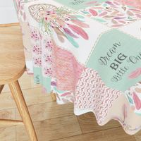 Dream Catcher Patchwork Quilt Top (ROTATED) – Patchwork Wholecloth for Girls Baby Blanket Nursery Bedding