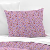 Purple Pink and Orange Whimsical Indian floral