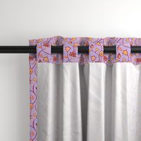 Purple Pink and Orange Whimsical Indian floral