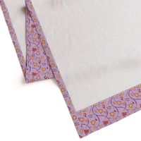 Purple Pink and Orange Whimsical Indian floral