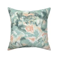 Marble Mist Sage Green and Peach Large Scale