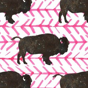 5" Buffalo with Bright Pink Arrows