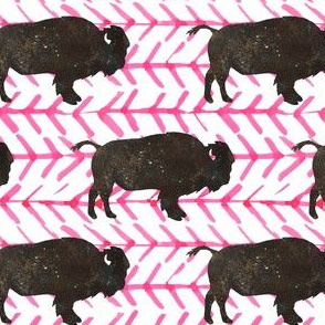 4" Buffalo with Bright Pink Arrows