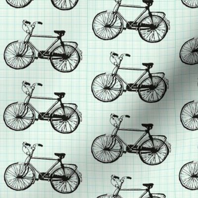 Bikes on Blue Graph Paper