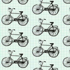 Bikes on Blue Graph Paper