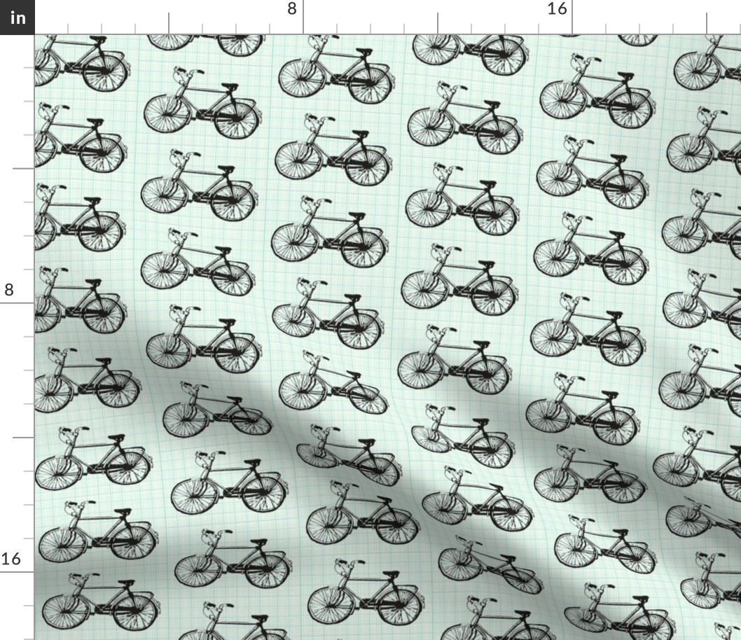 Bikes on Blue Graph Paper