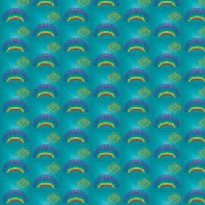 Turquoise abstract rainbow 4 14 2018