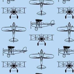 Biplanes on Baby Blue // Small