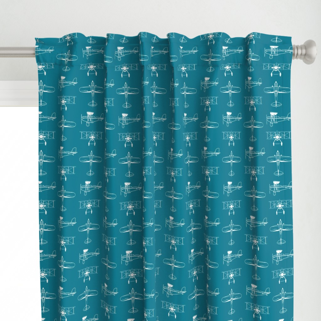 Biplanes on Teal // Large