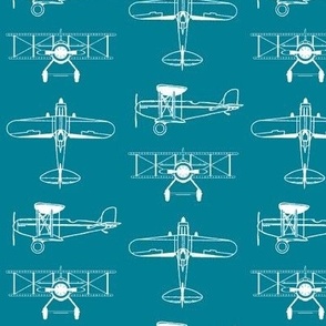 Biplanes on Teal // Small