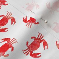 crabs - red - nautical summer beach fabric