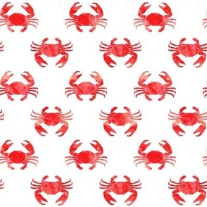 crabs - red - nautical summer beach fabric