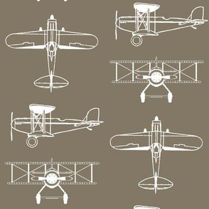 Biplanes on Taupe // Large