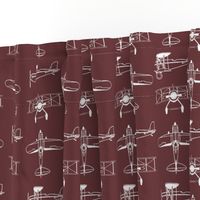 Biplanes on Tosca Red // Large