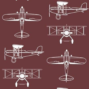 Biplanes on Tosca Red // Large