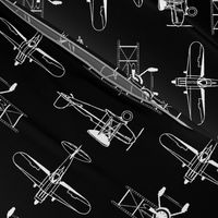 Biplanes on Black // Large