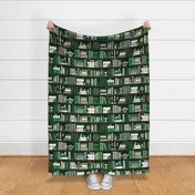 Book Case Pattern Green And Grey