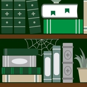 Book Case Pattern Green And Grey