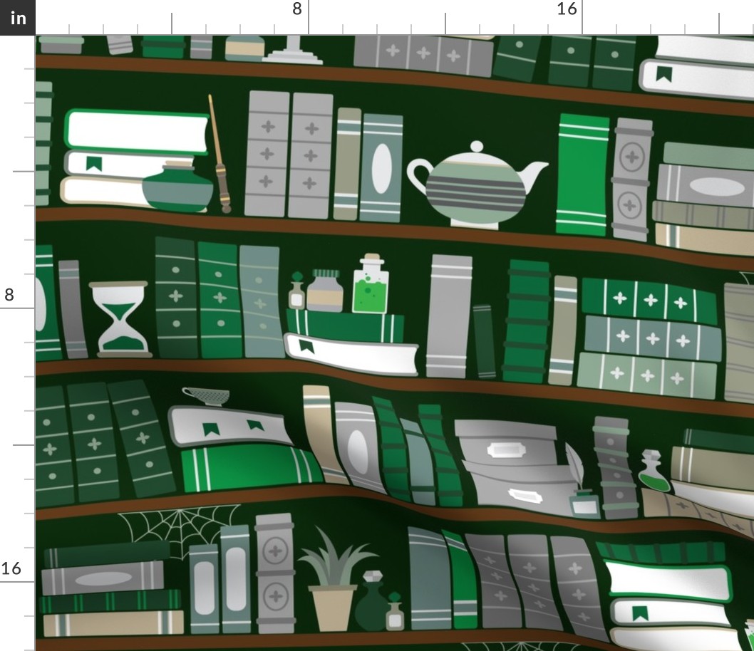 Book Case Pattern Green And Grey