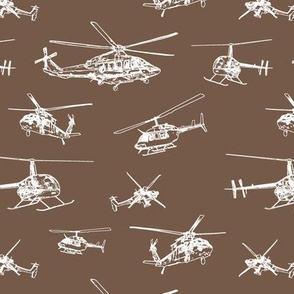 Helicopters on Tobacco Brown // Small