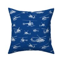 Helicopters on Dark Blue // Large