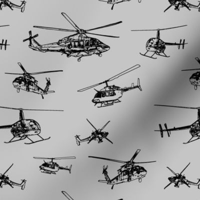 Helicopters on Silver // Small