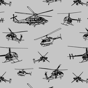 Helicopters on Silver // Small