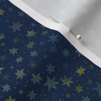 Watercolor Stars on Midnight Blue