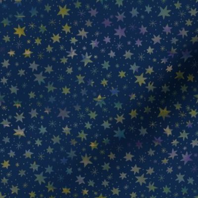 Watercolor Stars on Midnight Blue