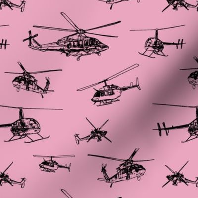 Helicopters on Pink // Small