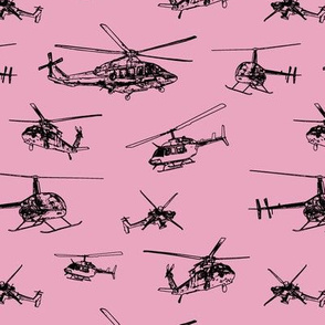 Helicopters on Pink // Small