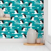 Stork Pattern Turquoise