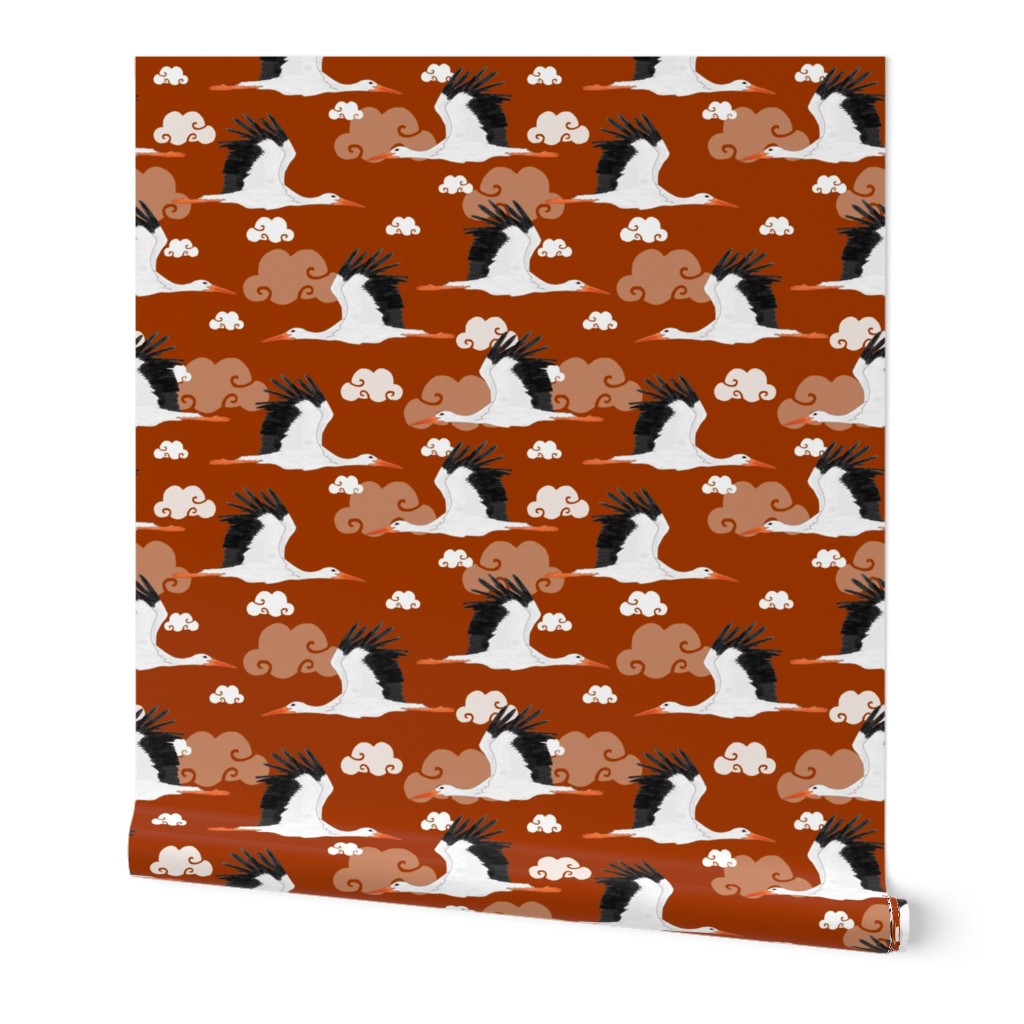 Stork Pattern Orange