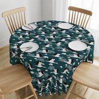 Stork Pattern Dark Blue