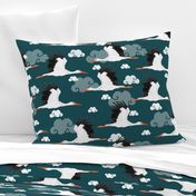 Stork Pattern Dark Blue