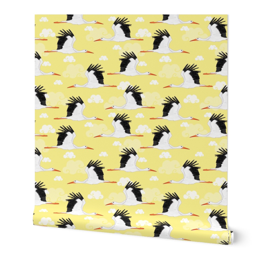 Stork Pattern Yellow