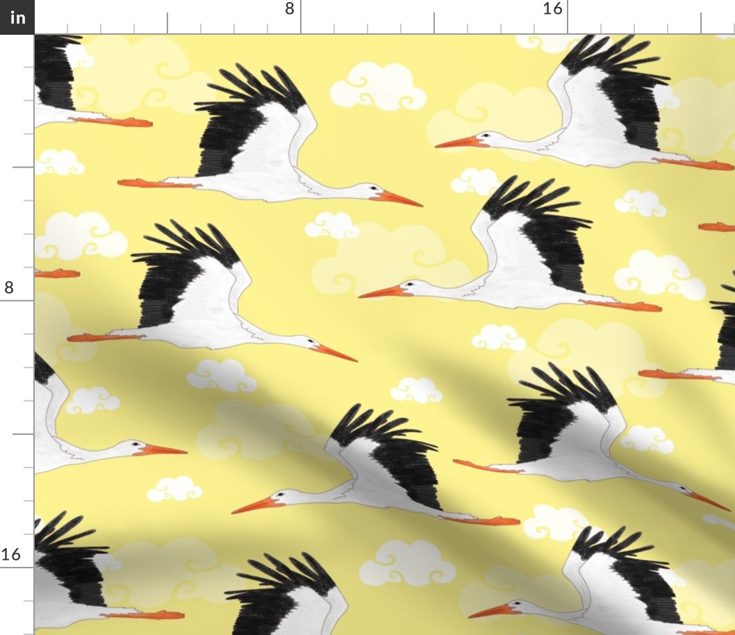 Stork Pattern Yellow