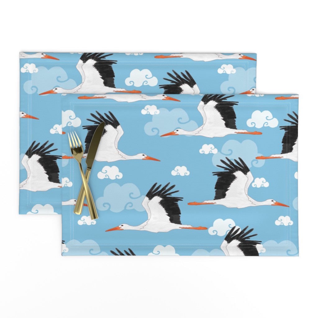 Stork Pattern Blue