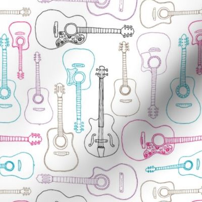 Rock music instrument guitar pattern pink purple girls