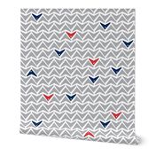 Take Flight - Geometric Gray, Red & Navy