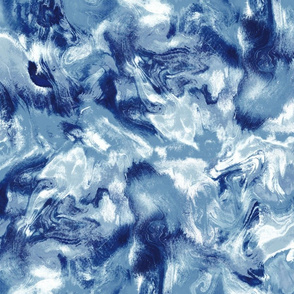 Marble Mist Blue White Large Scale