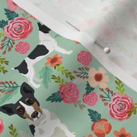 rat terrier floral dog breed pet fabric mint