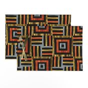 PM - Precious Metals Cheater Quilt - gold, silver and copper on black