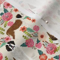 saint bernard floral dog breed pet fabric pink cream