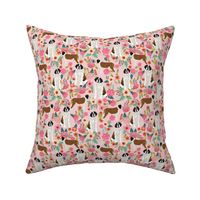 saint bernard floral dog breed pet fabric pink