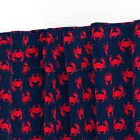 crabs (navy and red)  - nautical