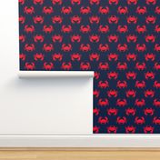 crabs (navy and red)  - nautical