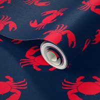 crabs (navy and red)  - nautical