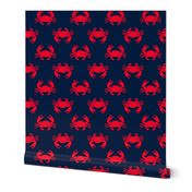 crabs (navy and red)  - nautical